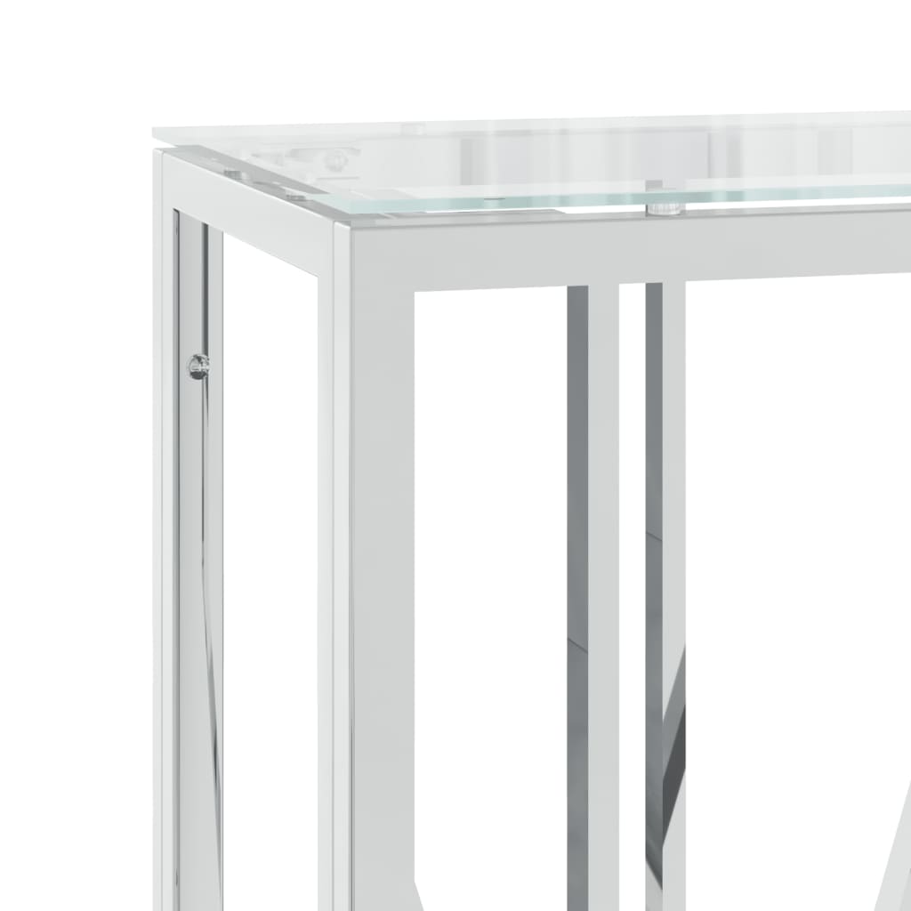 Konzolni stol 110 x 30 x 70 cm od nehrđajućeg čelika i stakla