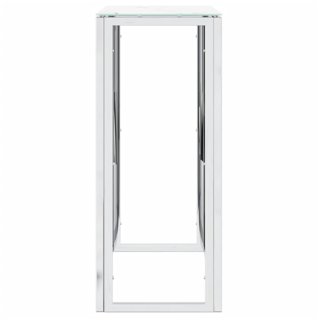 Konzolni stol srebrni 70 x 30 x 70 cm nehrđajući čelik i staklo