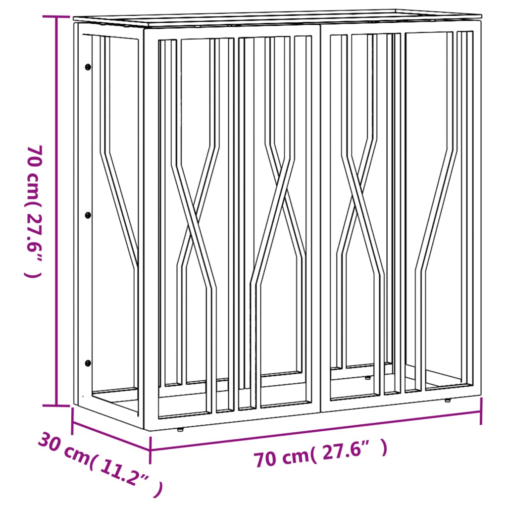Konzolni stol srebrni 70 x 30 x 70 cm nehrđajući čelik i staklo