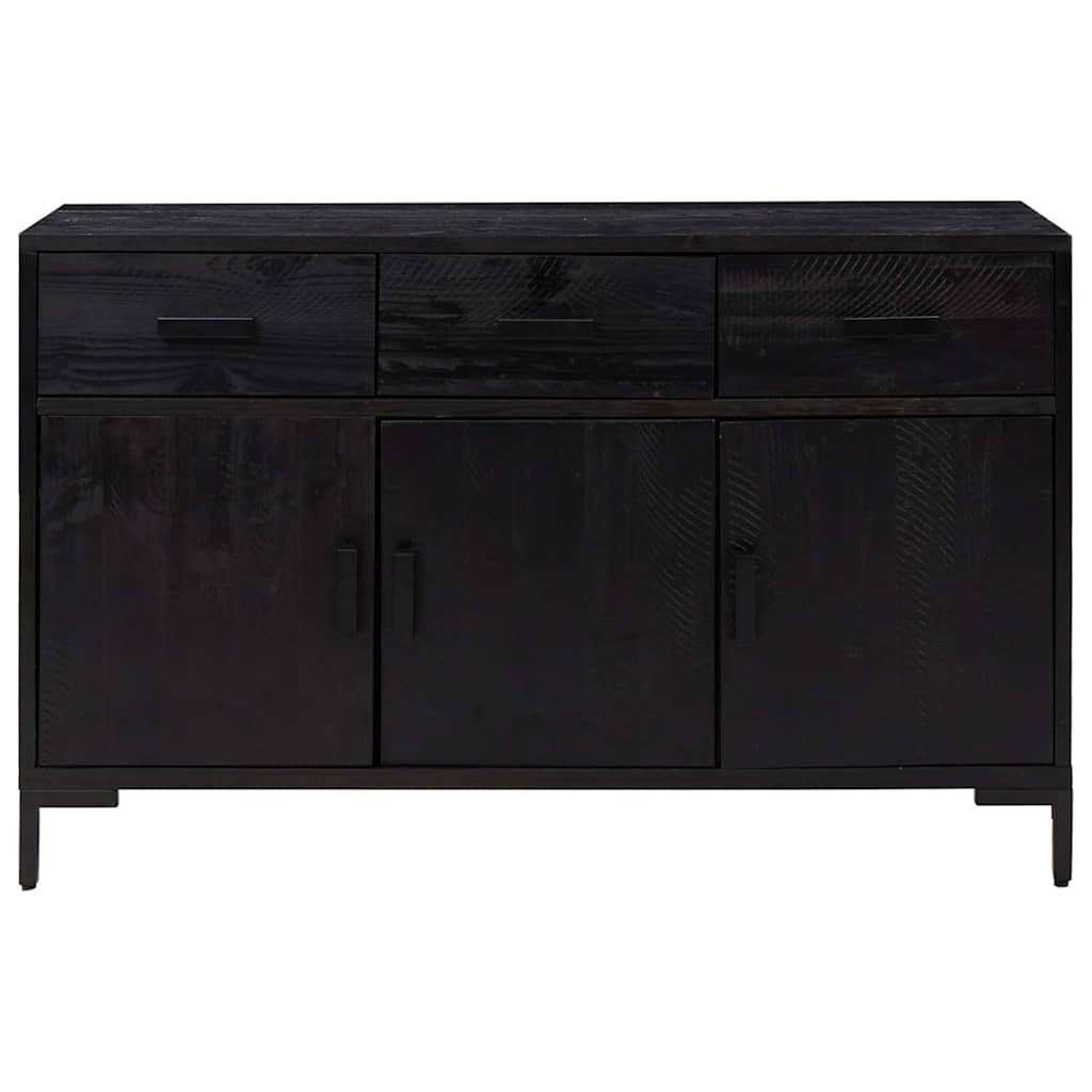 Komoda crna 110 x 35 x 70 cm od masivne borovine
