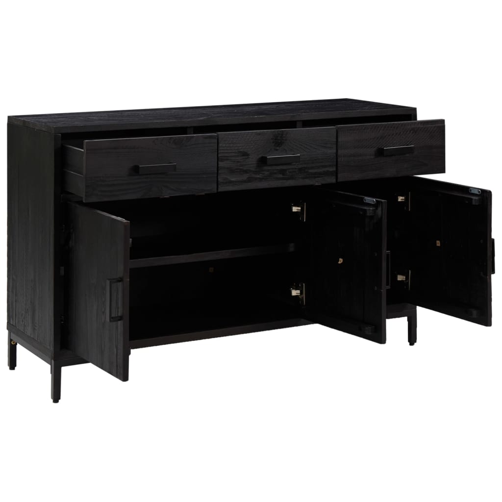 Komoda crna 110 x 35 x 70 cm od masivne borovine