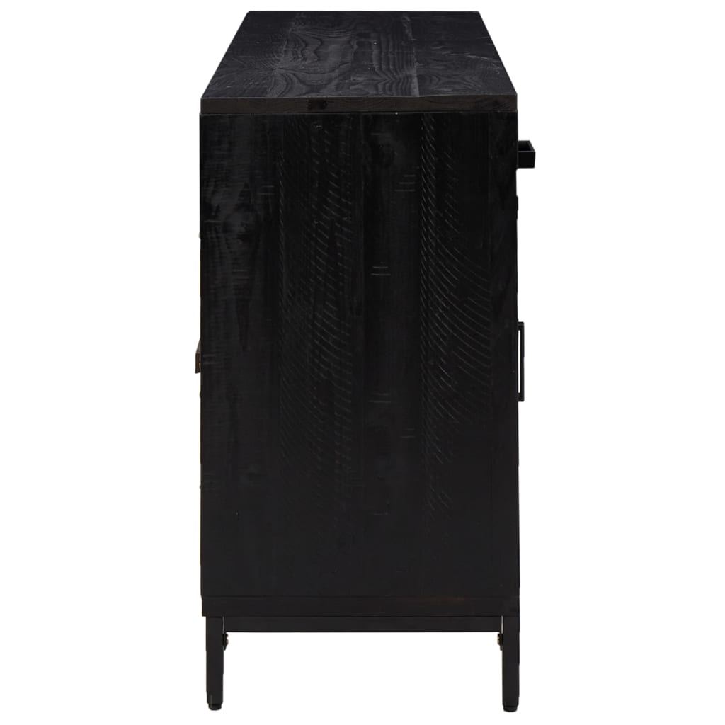 Komoda crna 110 x 35 x 70 cm od masivne borovine