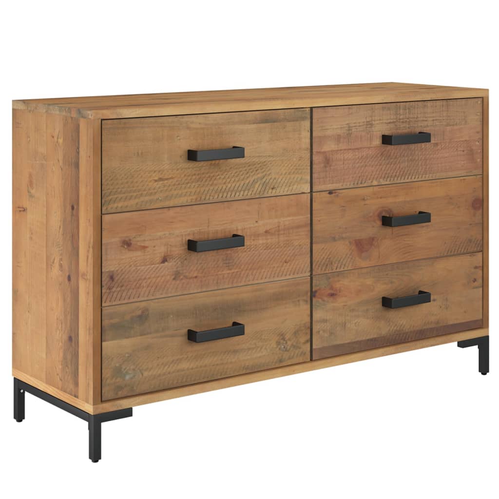 Komoda smeđa 110 x 35 x 70 cm od masivne borovine