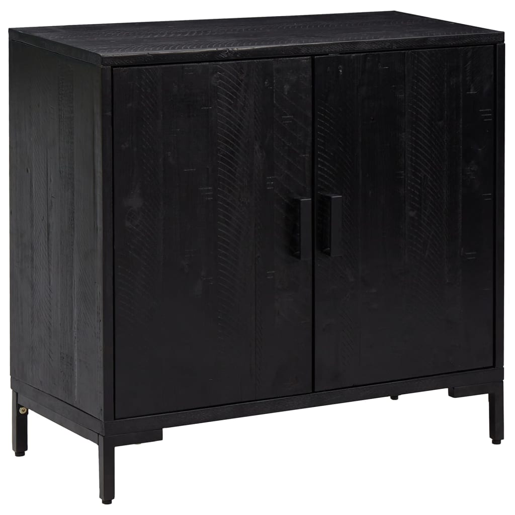 Komoda crna 75 x 35 x 70 cm od masivne borovine