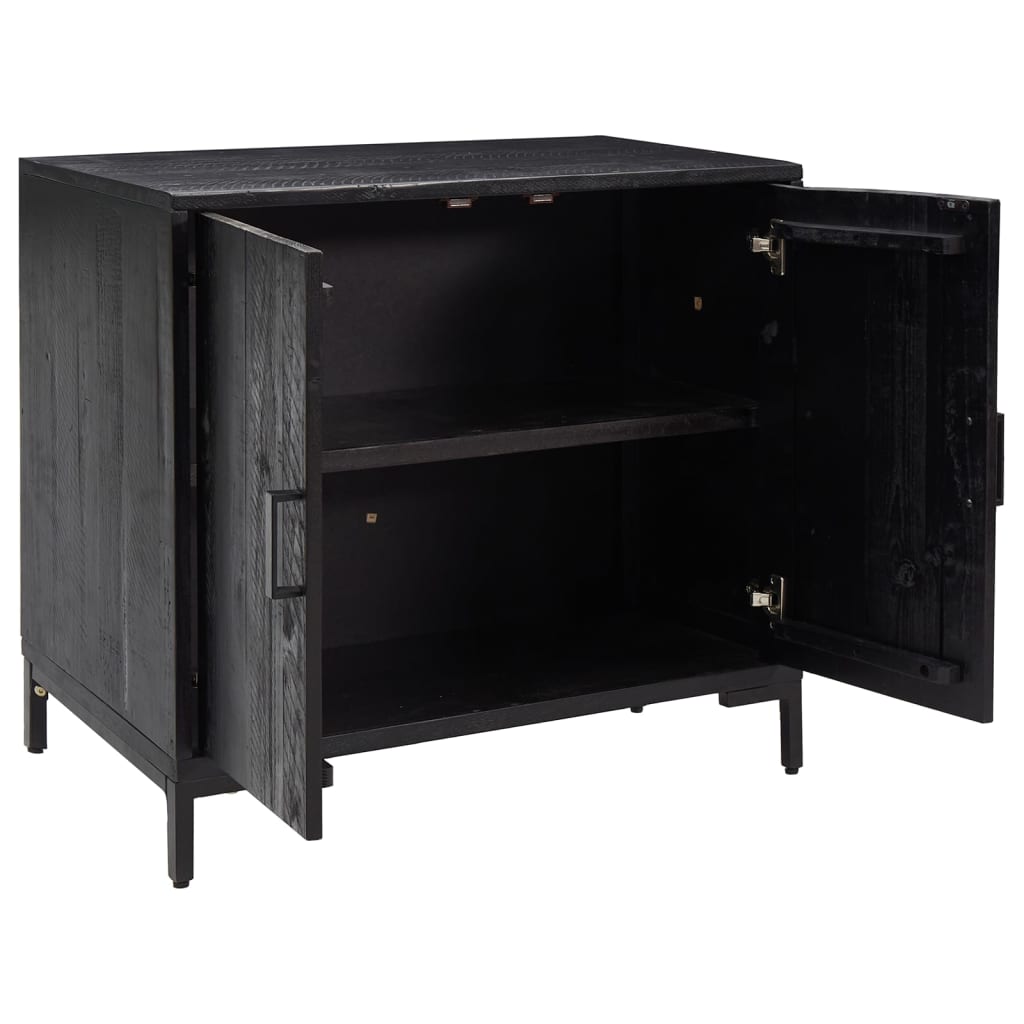 Komoda crna 75 x 35 x 70 cm od masivne borovine
