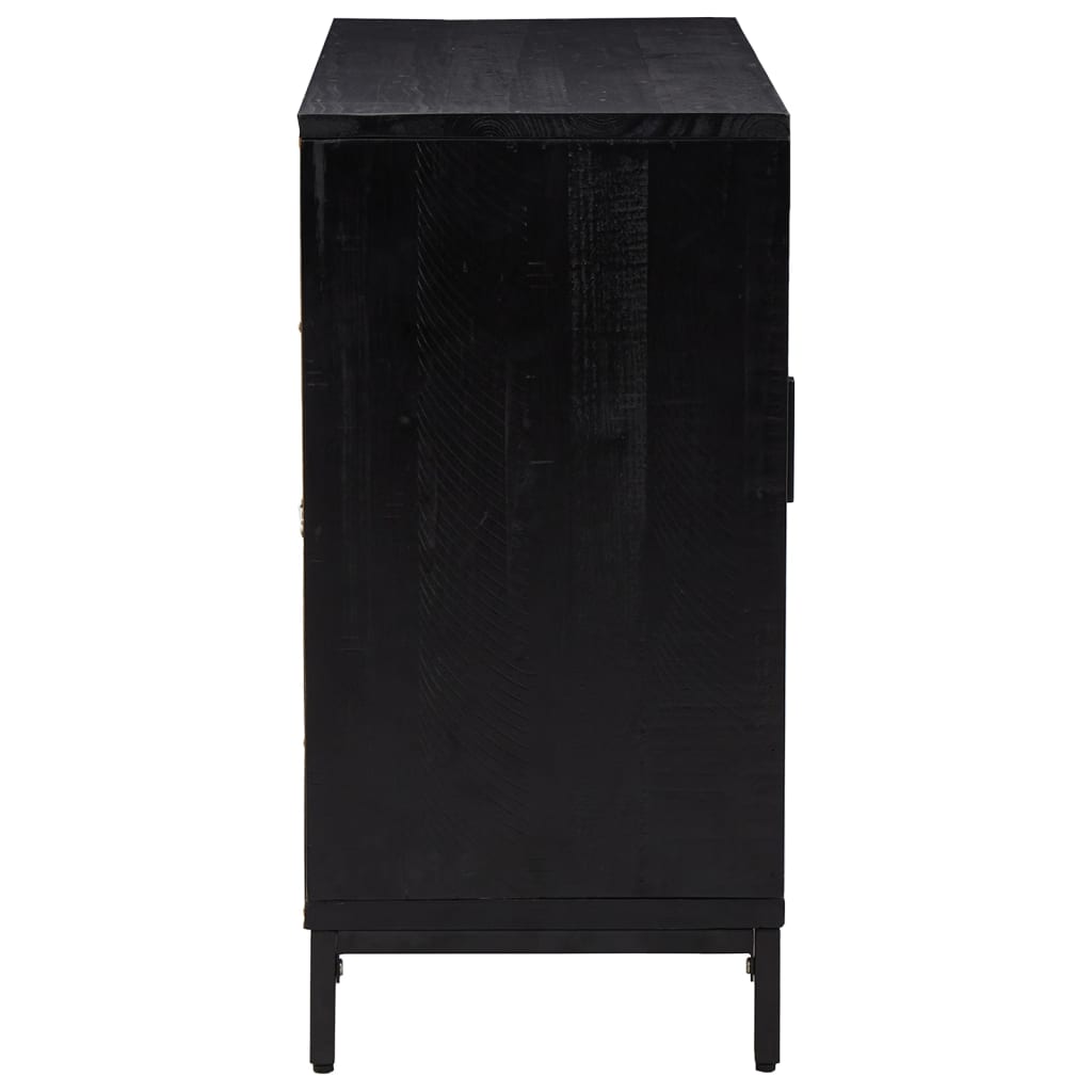 Komoda crna 75 x 35 x 70 cm od masivne borovine