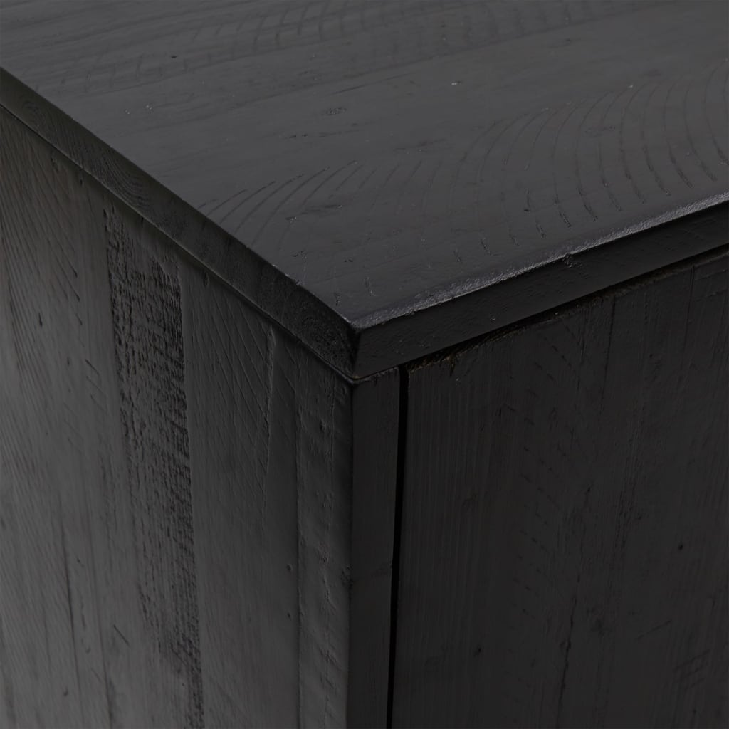 Komoda crna 75 x 35 x 70 cm od masivne borovine