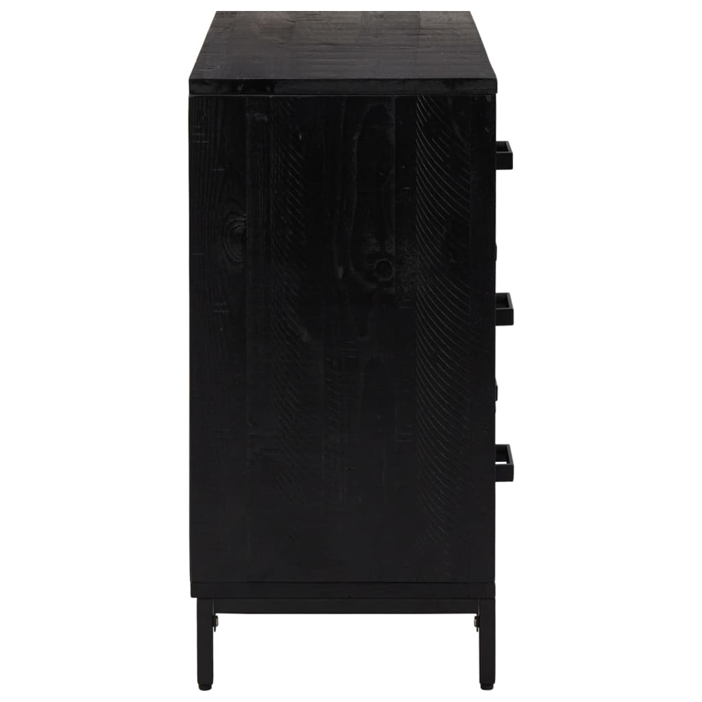 Ladičar crni 75 x 35 x 70 cm od masivne borovine