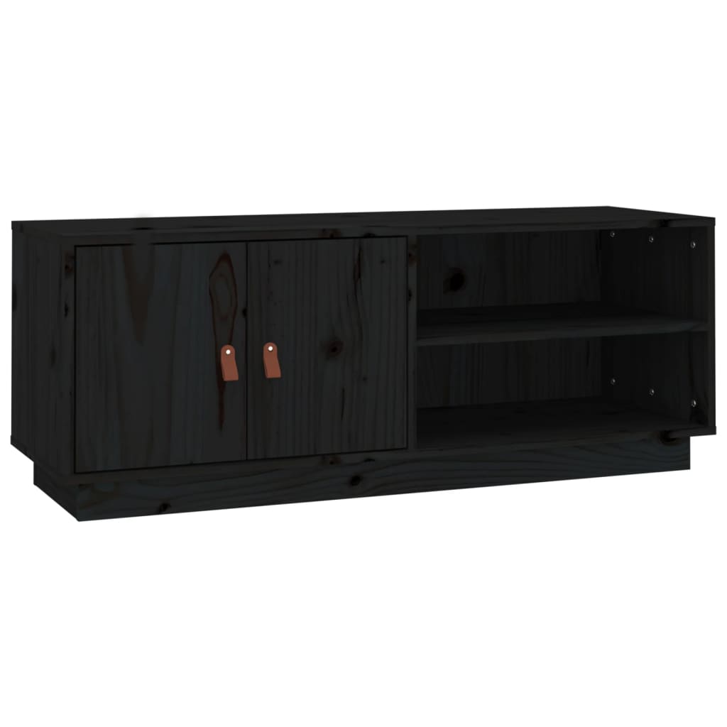 TV ormarić crni 105 x 34 x 40 cm od masivne borovine