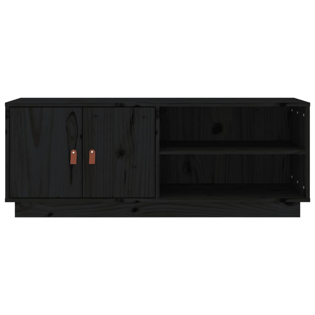 TV ormarić crni 105 x 34 x 40 cm od masivne borovine