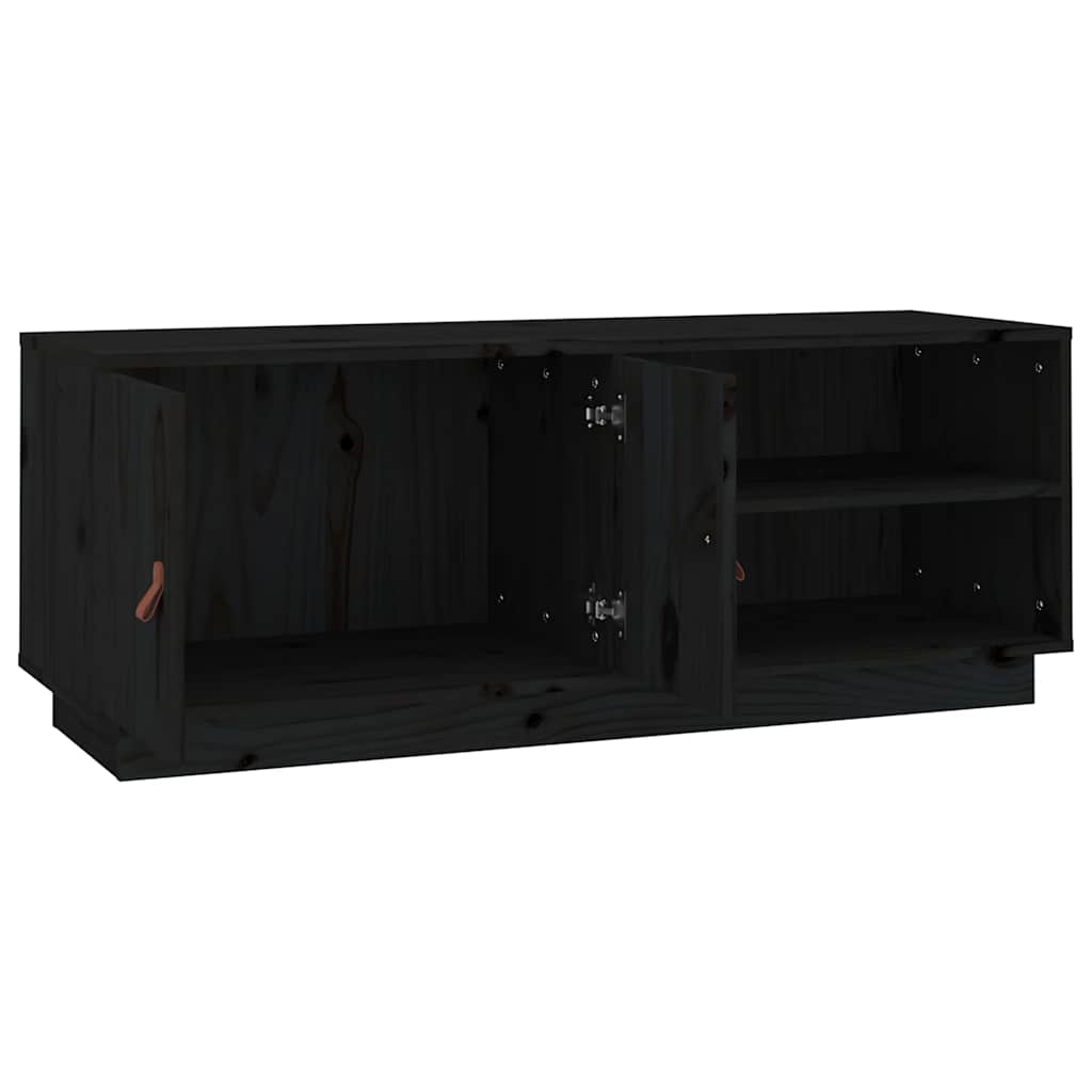 TV ormarić crni 105 x 34 x 40 cm od masivne borovine