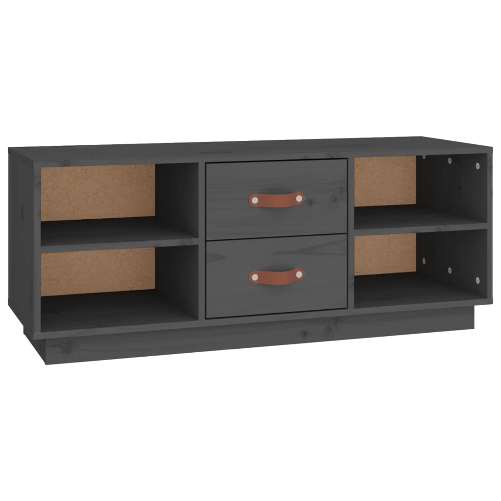 TV ormarić sivi 100x34x40 cm od masivne borovine