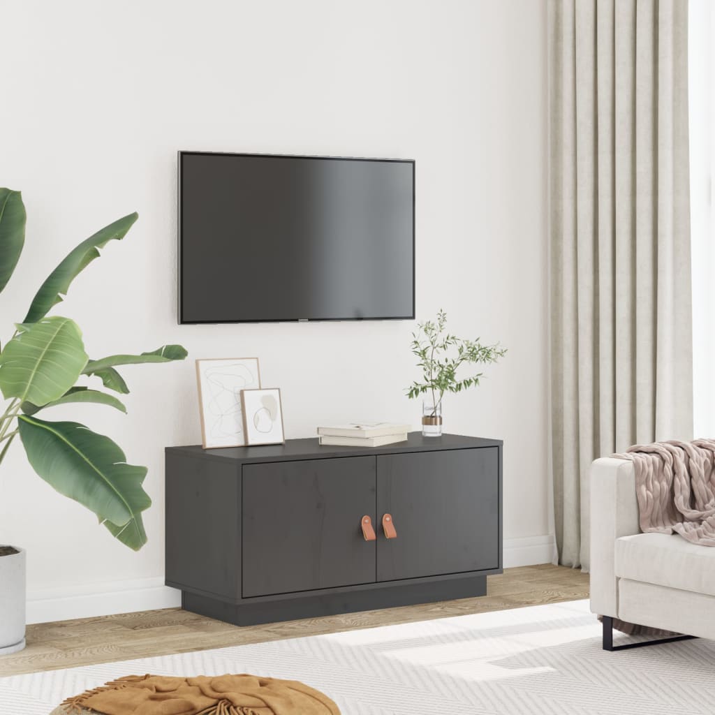 TV ormarić sivi 80 x 34 x 40 cm od masivne borovine