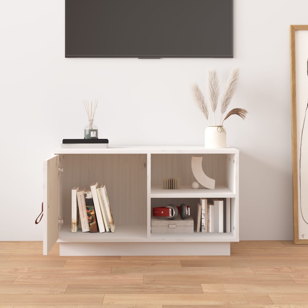 TV ormarić bijeli 70 x 34 x 40 cm od masivne borovine