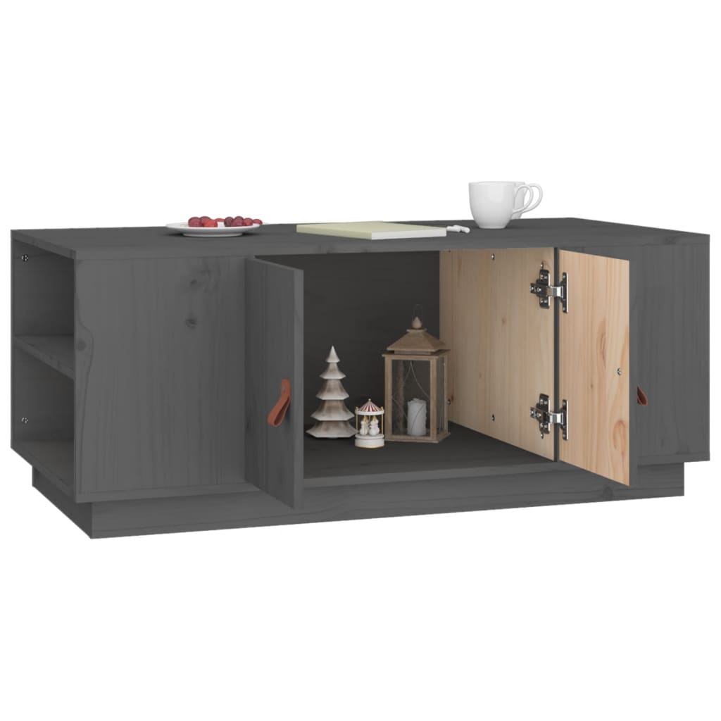 Stolić za kavu sivi 100 x 50 x 41 cm od masivne borovine