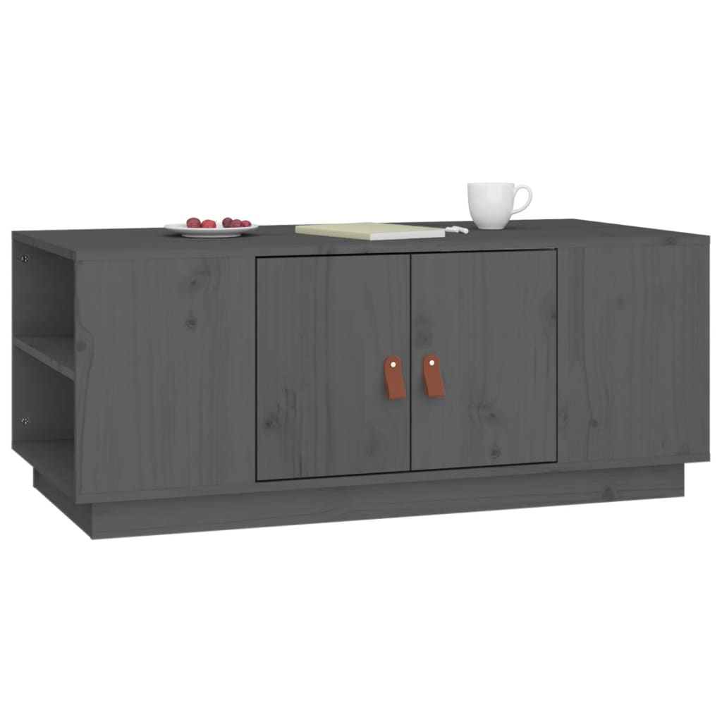 Stolić za kavu sivi 100 x 50 x 41 cm od masivne borovine