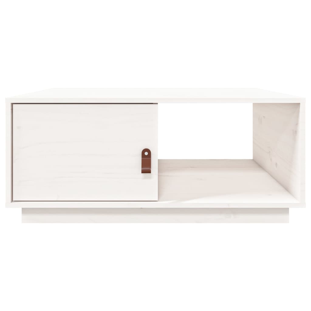 Stolić za kavu bijeli 80 x 50 x 35,5 cm od masivne borovine