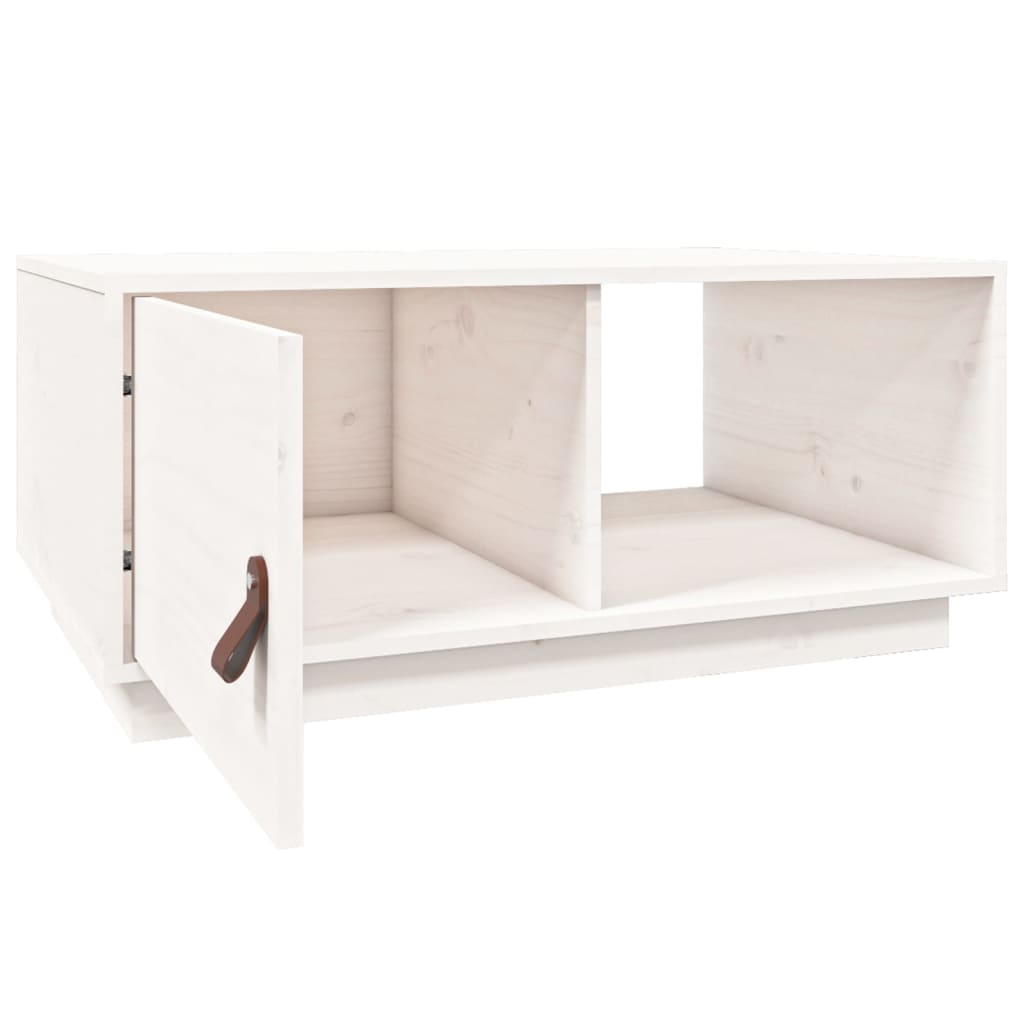 Stolić za kavu bijeli 80 x 50 x 35,5 cm od masivne borovine