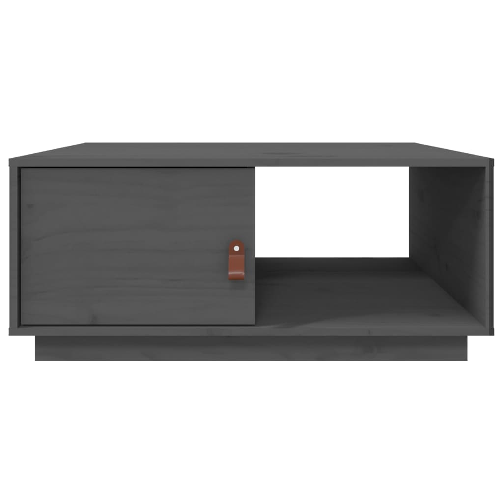 Stolić za kavu sivi 80 x 50 x 35,5 cm od masivne borovine