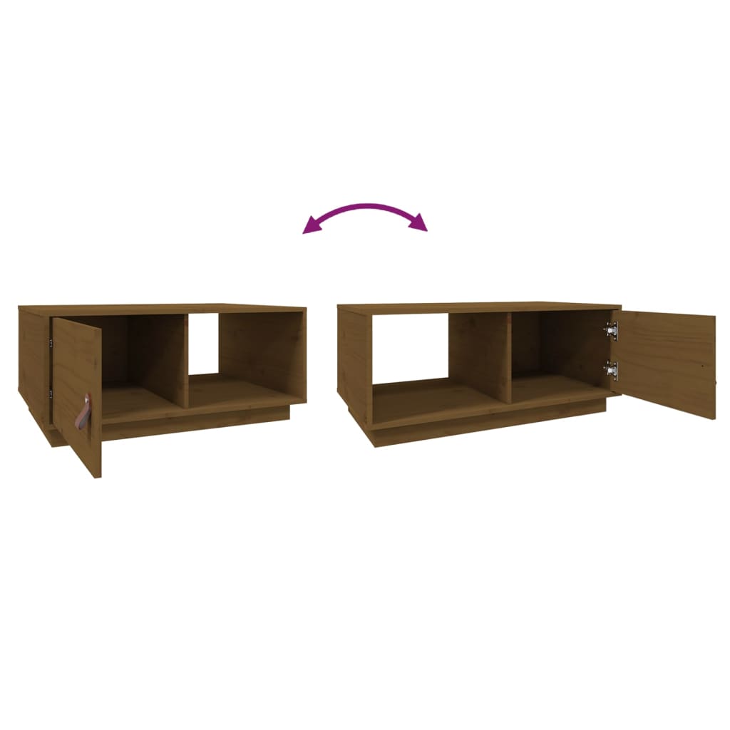 Stolić za kavu Smeđa boja meda 80x50x35,5cm od masivne borovine
