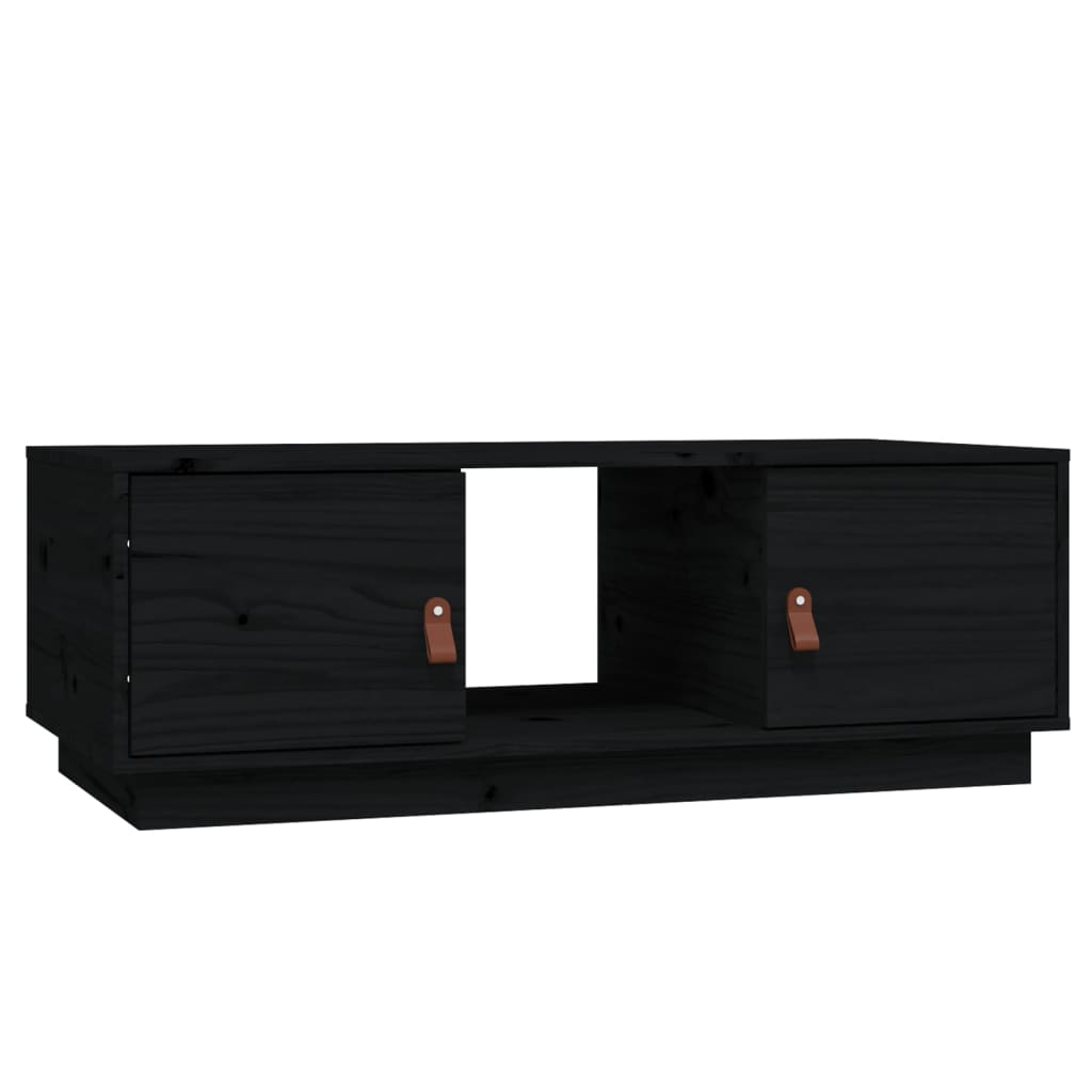 Stolić za kavu crni 100 x 50 x 35 cm od masivne borovine