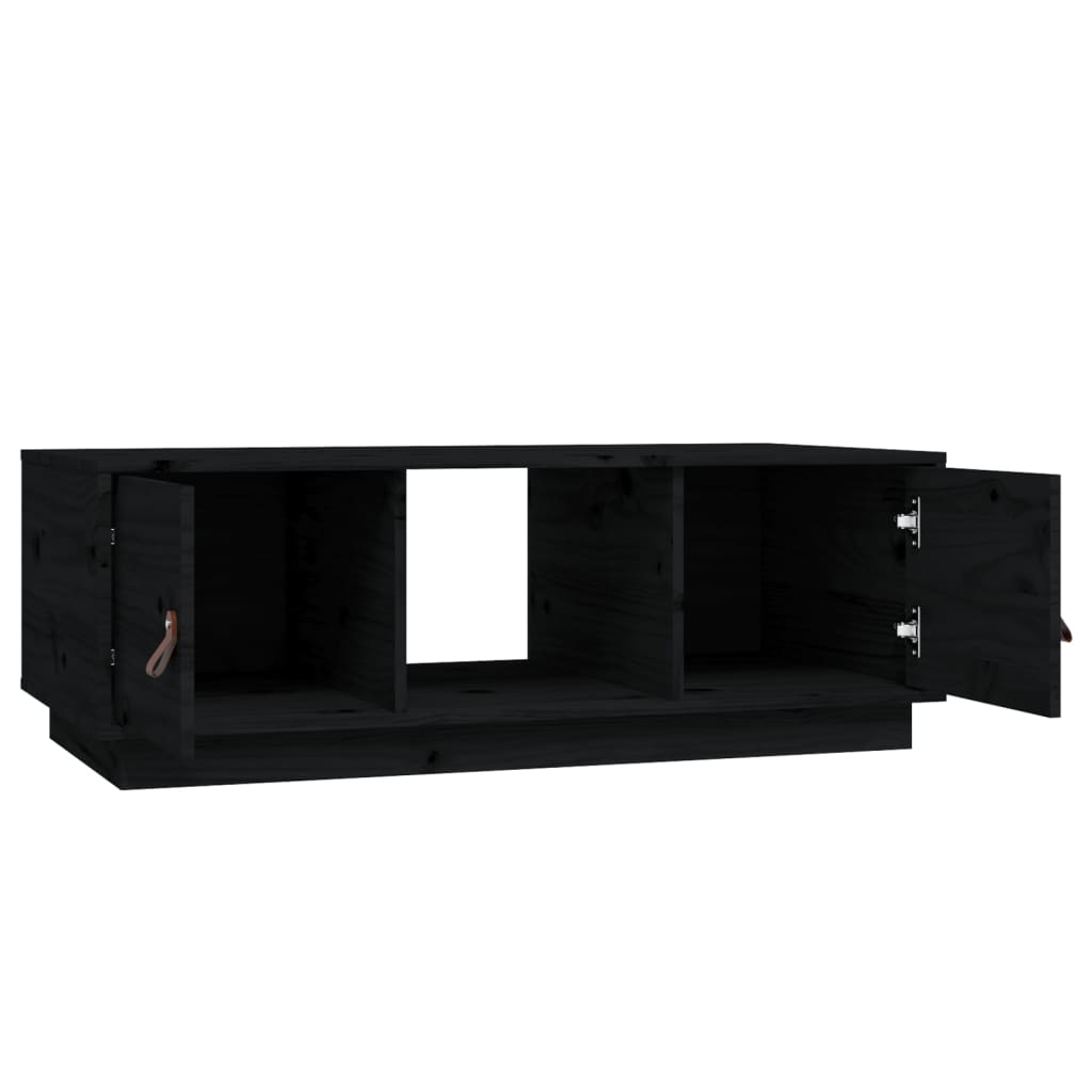 Stolić za kavu crni 100 x 50 x 35 cm od masivne borovine