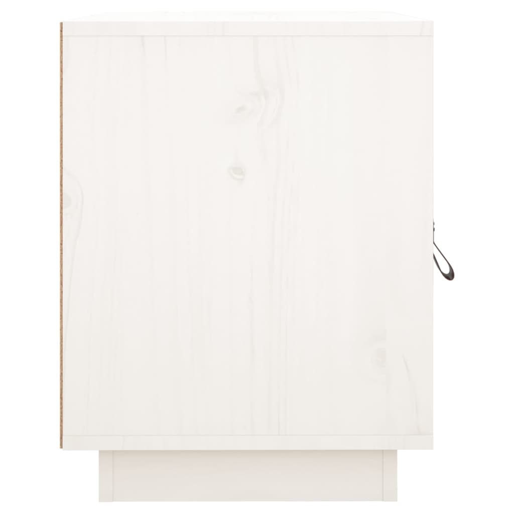 Noćni ormarići 2 kom bijeli 40 x 34 x 45 cm od masivne borovine