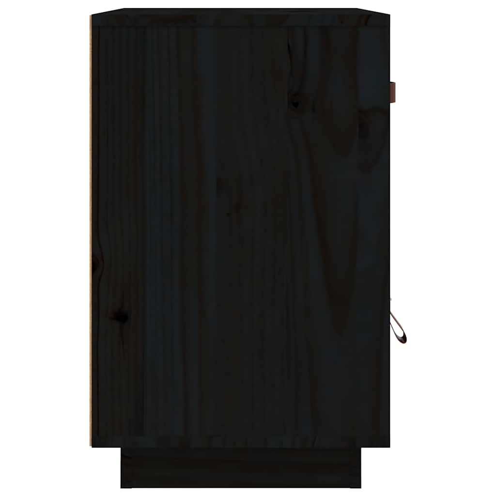 Noćni ormarići 2 kom crni 40 x 34 x 55 cm od masivne borovine