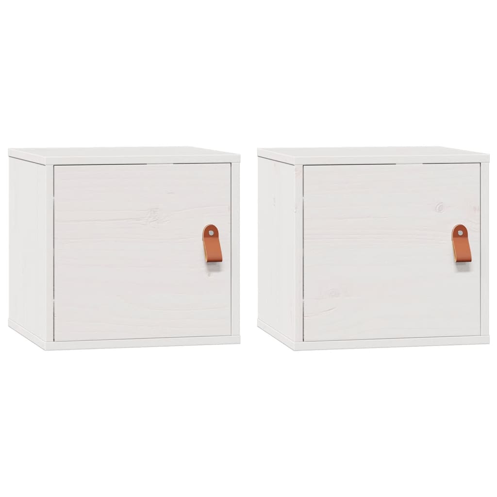 Zidni ormarići 2 kom bijeli 31,5 x 30 x 30 cm masivna borovina
