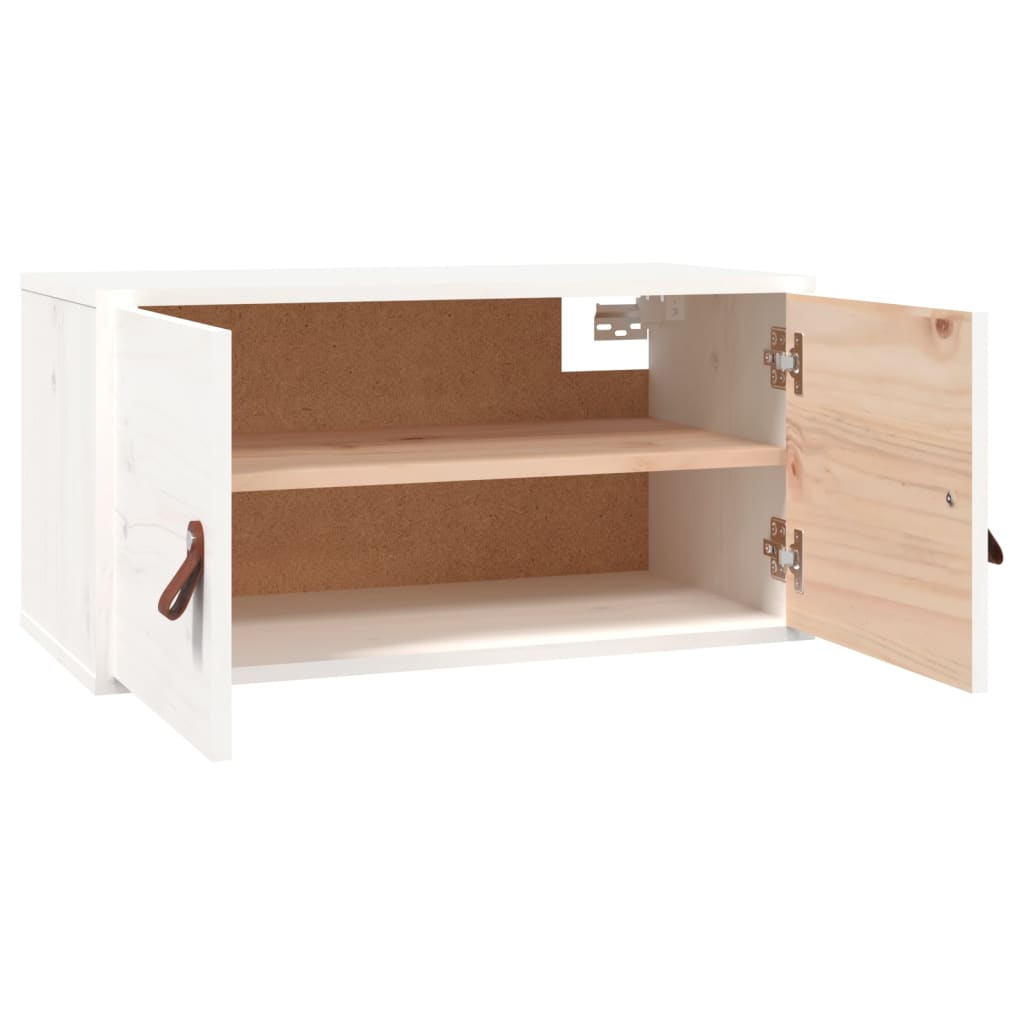 Zidni ormarići 2 kom bijeli 60 x 30 x 30 cm od masivne borovine