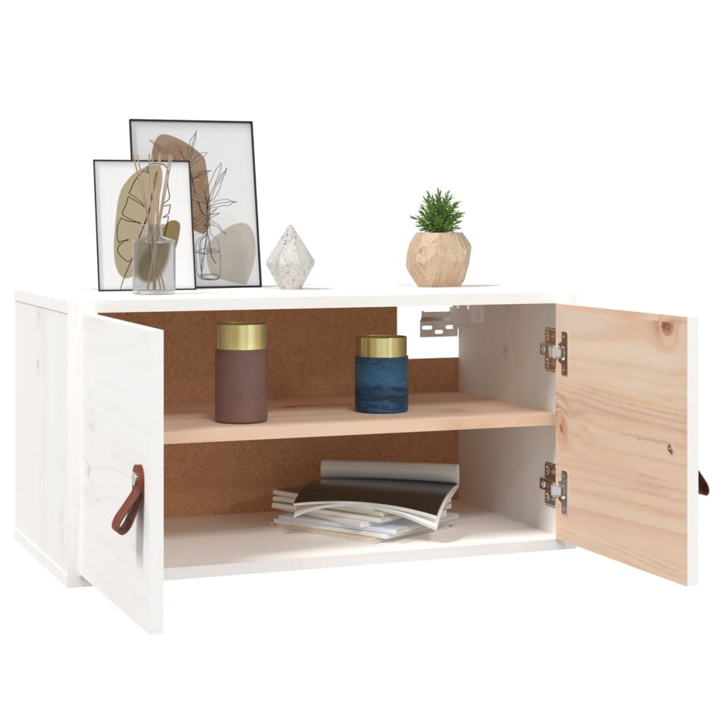 Zidni ormarići 2 kom bijeli 60 x 30 x 30 cm od masivne borovine