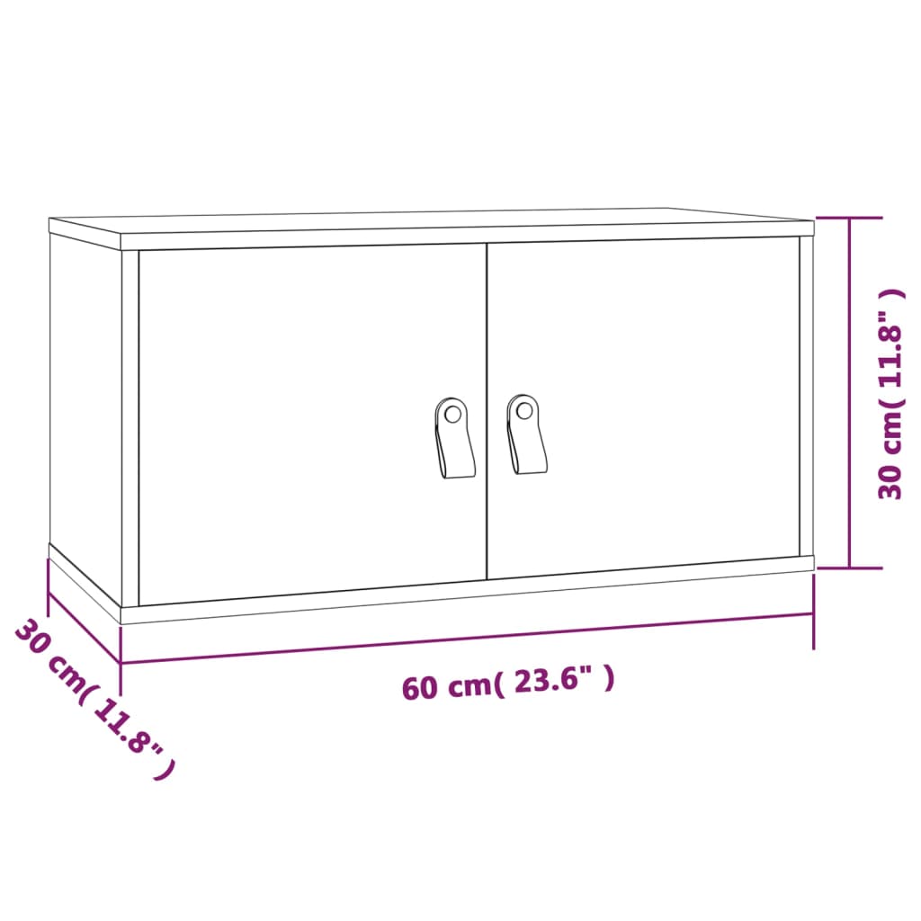 Zidni ormarići 2 kom boja meda 60x30x30 cm od masivne borovine