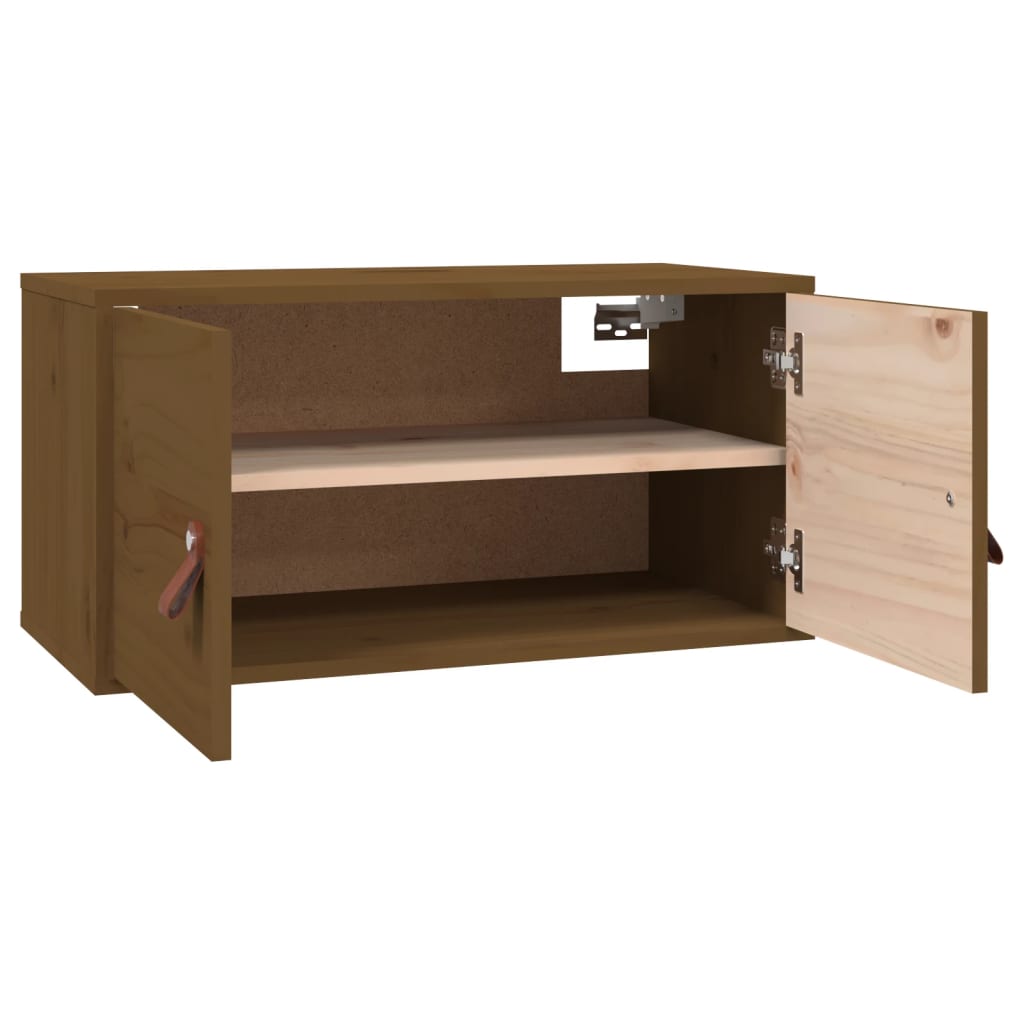 Zidni ormarići 2 kom boja meda 60x30x30 cm od masivne borovine