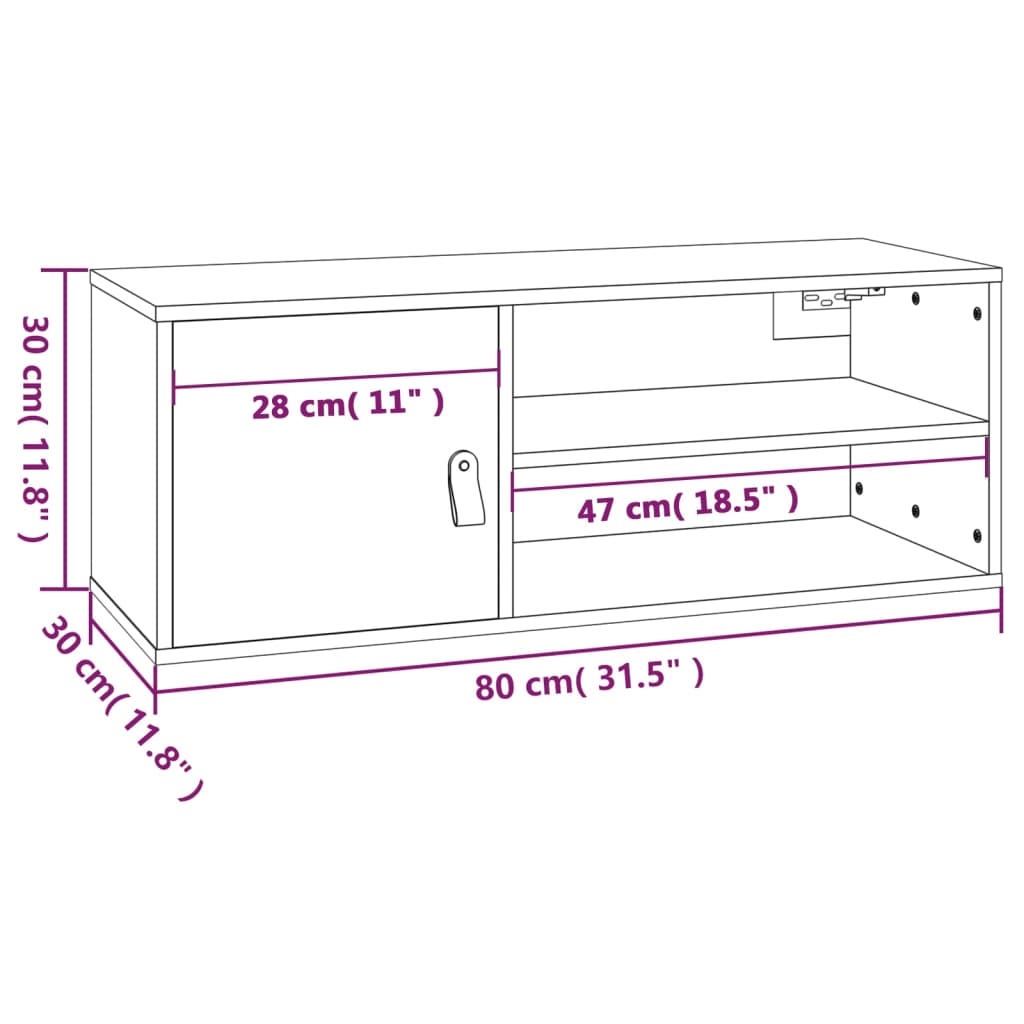 Zidni ormarići 2 kom sivi 80 x 30 x 30 cm od masivne borovine