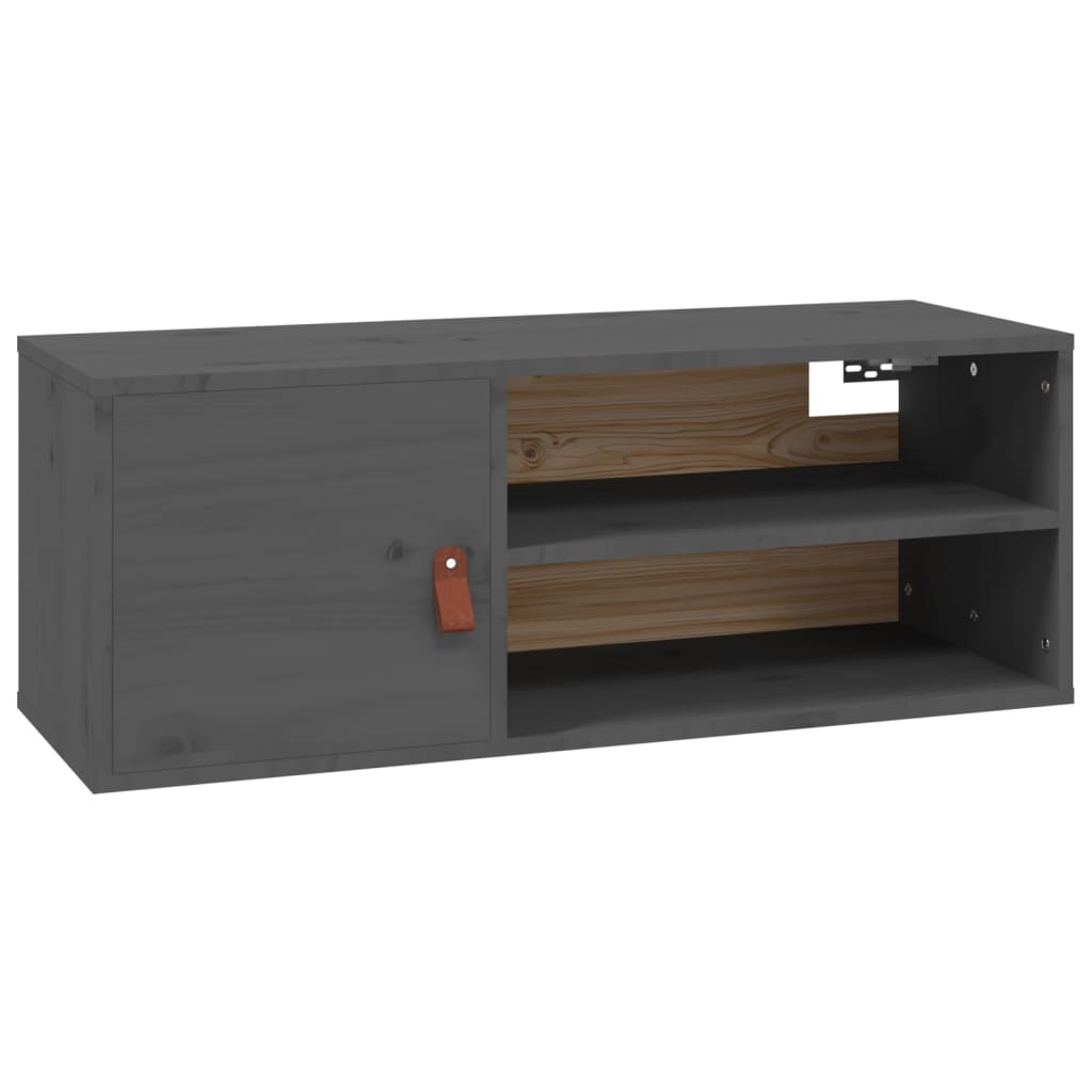 Zidni ormarići 2 kom sivi 80 x 30 x 30 cm od masivne borovine