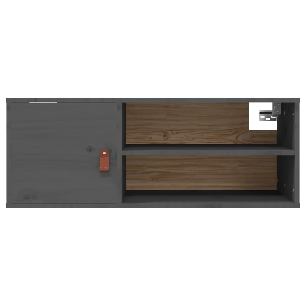 Zidni ormarići 2 kom sivi 80 x 30 x 30 cm od masivne borovine