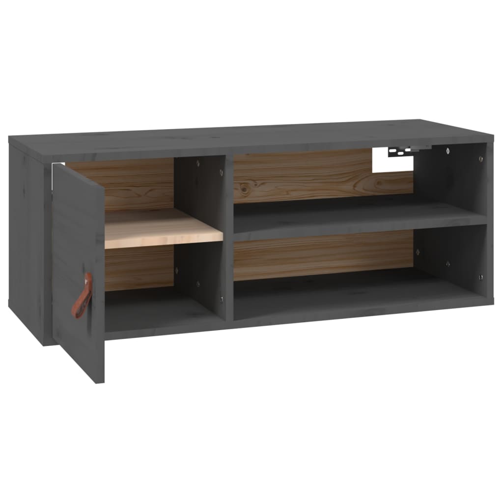 Zidni ormarići 2 kom sivi 80 x 30 x 30 cm od masivne borovine