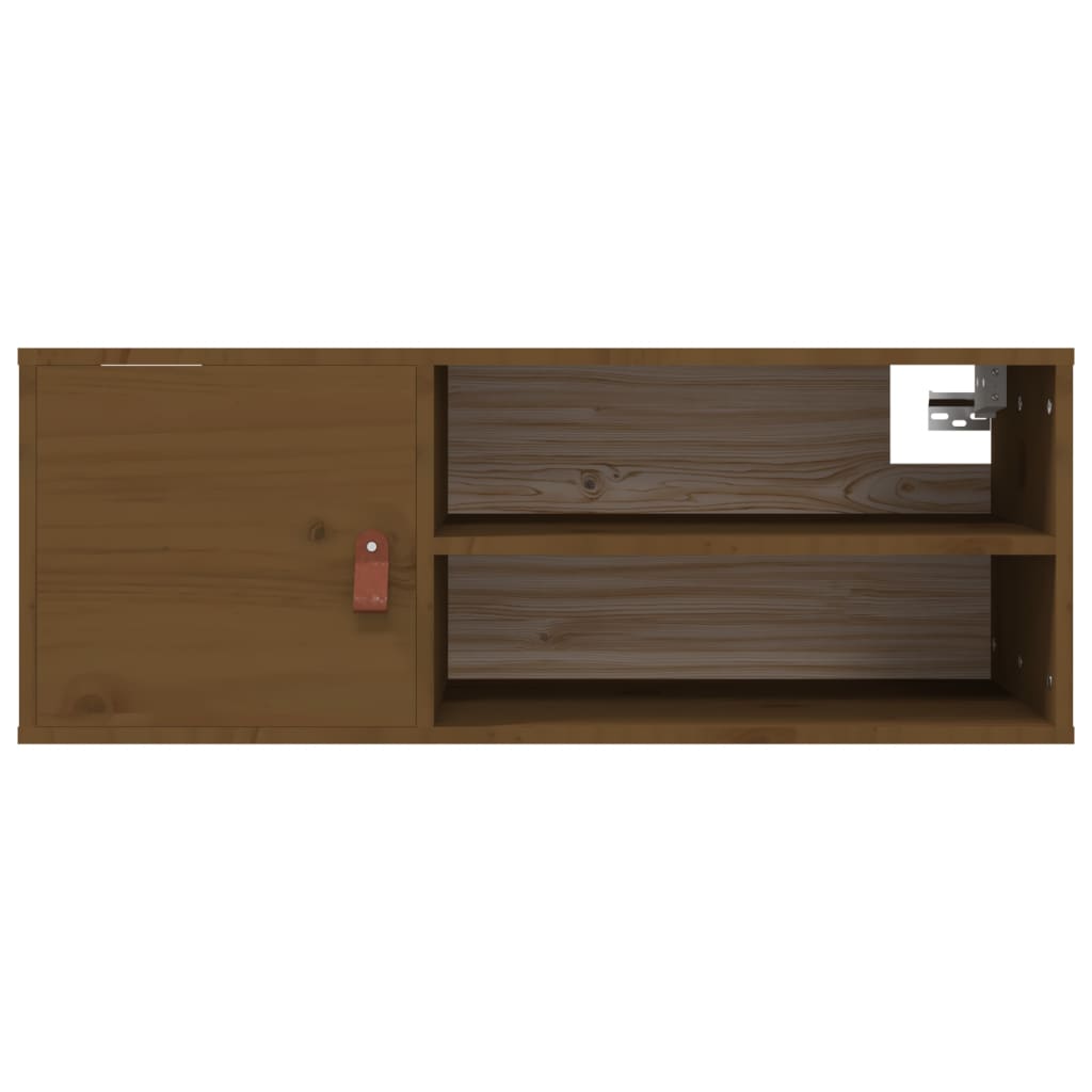 Zidni ormarići 2 kom boja meda 80x30x30 cm od masivne borovine