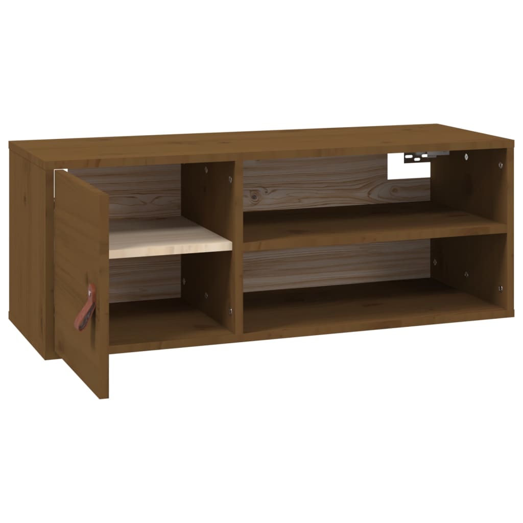 Zidni ormarići 2 kom boja meda 80x30x30 cm od masivne borovine
