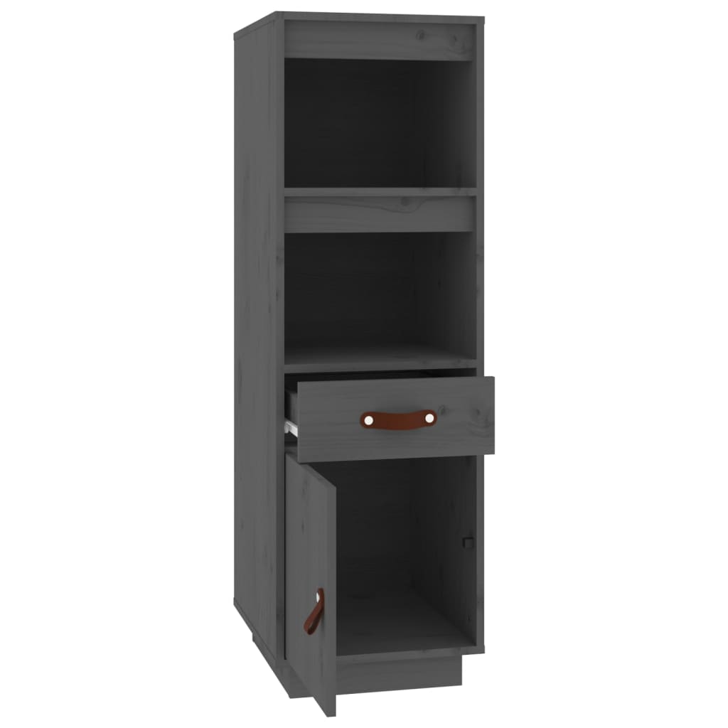 Visoka komoda siva 34 x 40 x 108,5 cm od masivne borovine