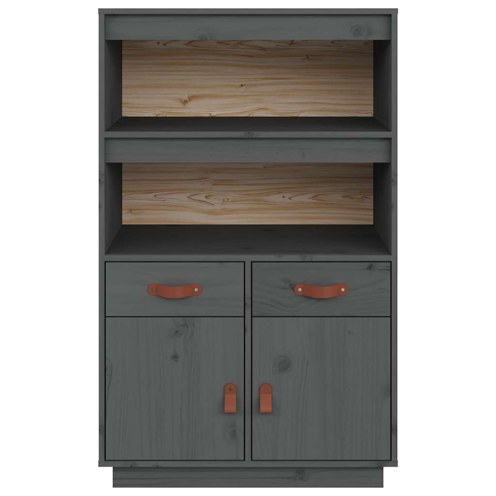Visoka komoda siva 67 x 40 x 108,5 cm od masivne borovine