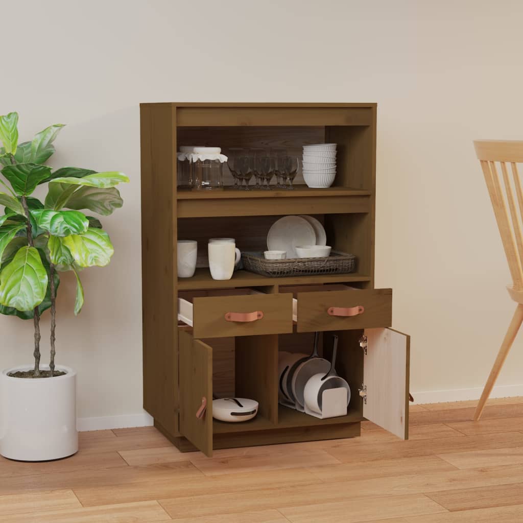 Visoka komoda boja meda 67 x 40 x 108,5 cm od masivne borovine