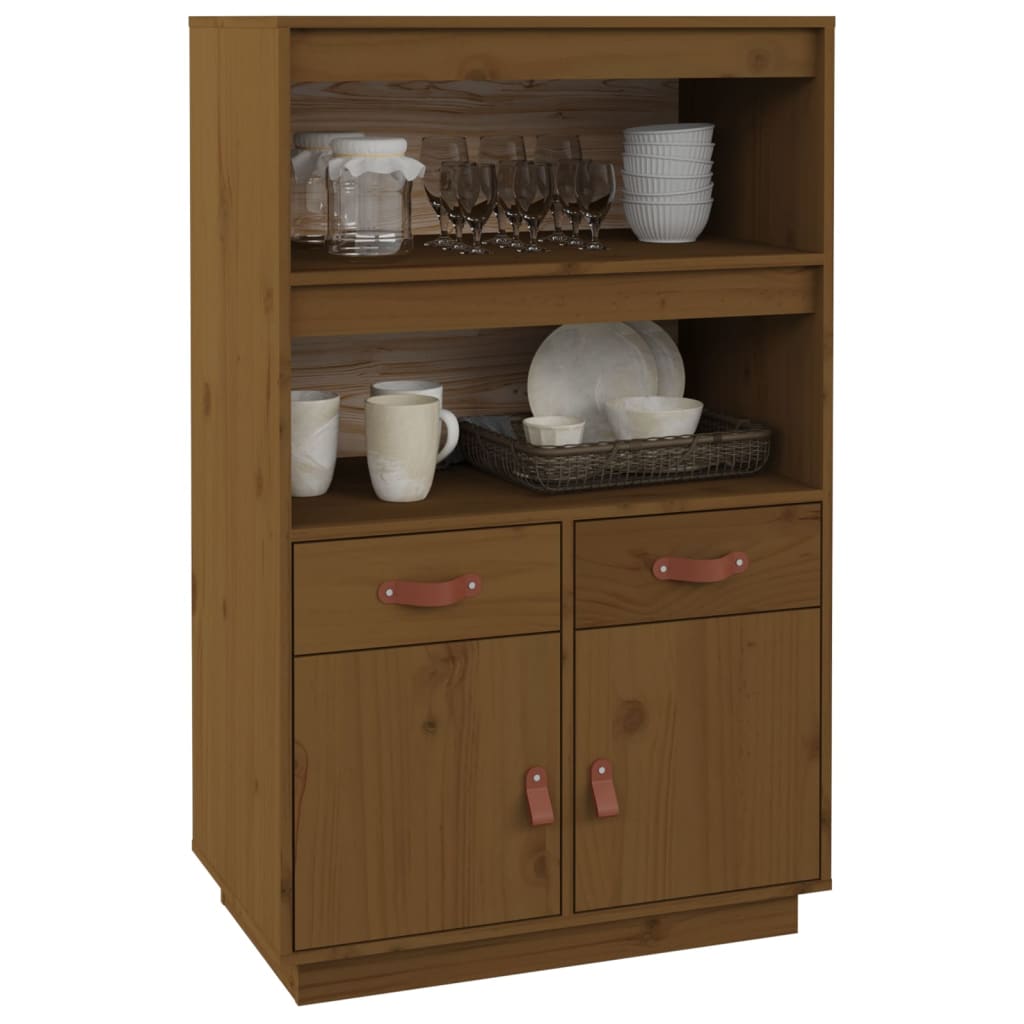 Visoka komoda boja meda 67 x 40 x 108,5 cm od masivne borovine