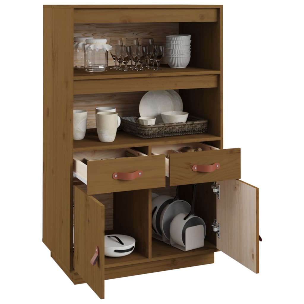 Visoka komoda boja meda 67 x 40 x 108,5 cm od masivne borovine