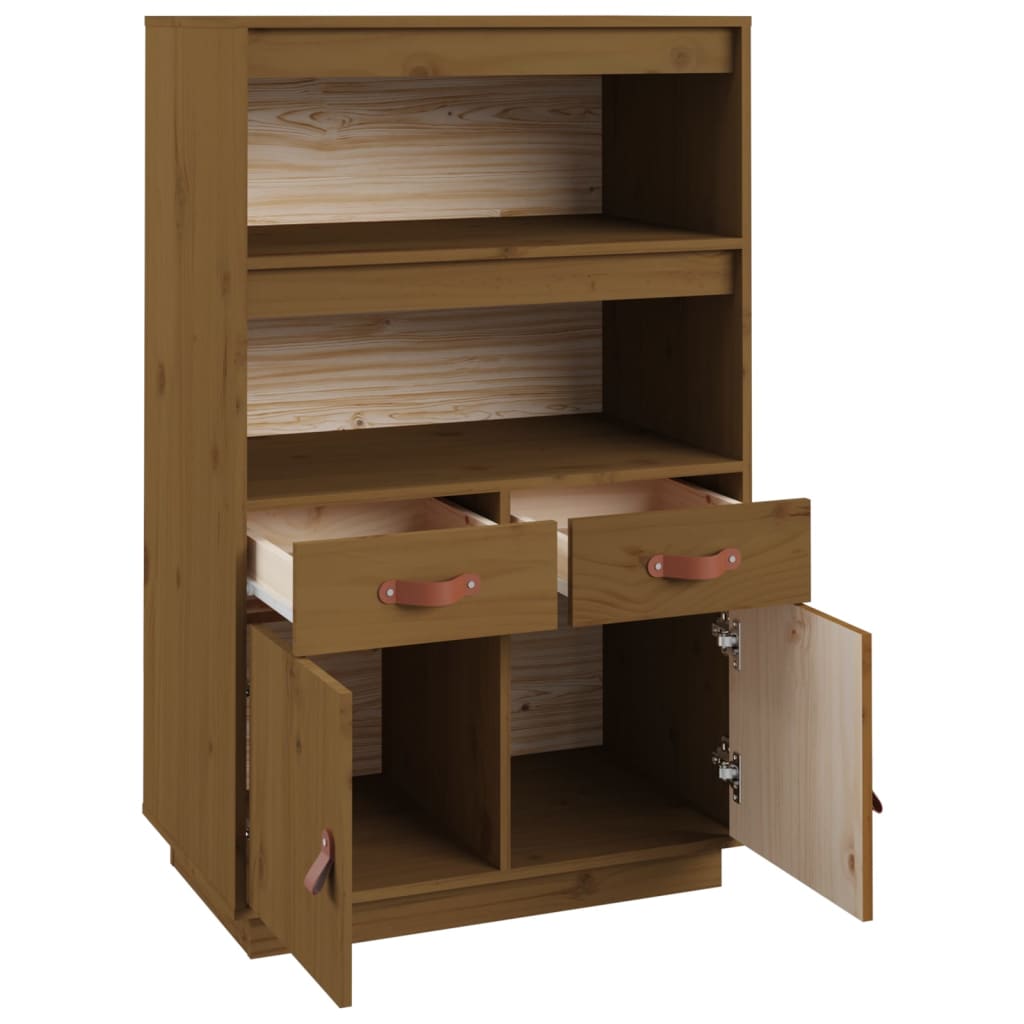 Visoka komoda boja meda 67 x 40 x 108,5 cm od masivne borovine