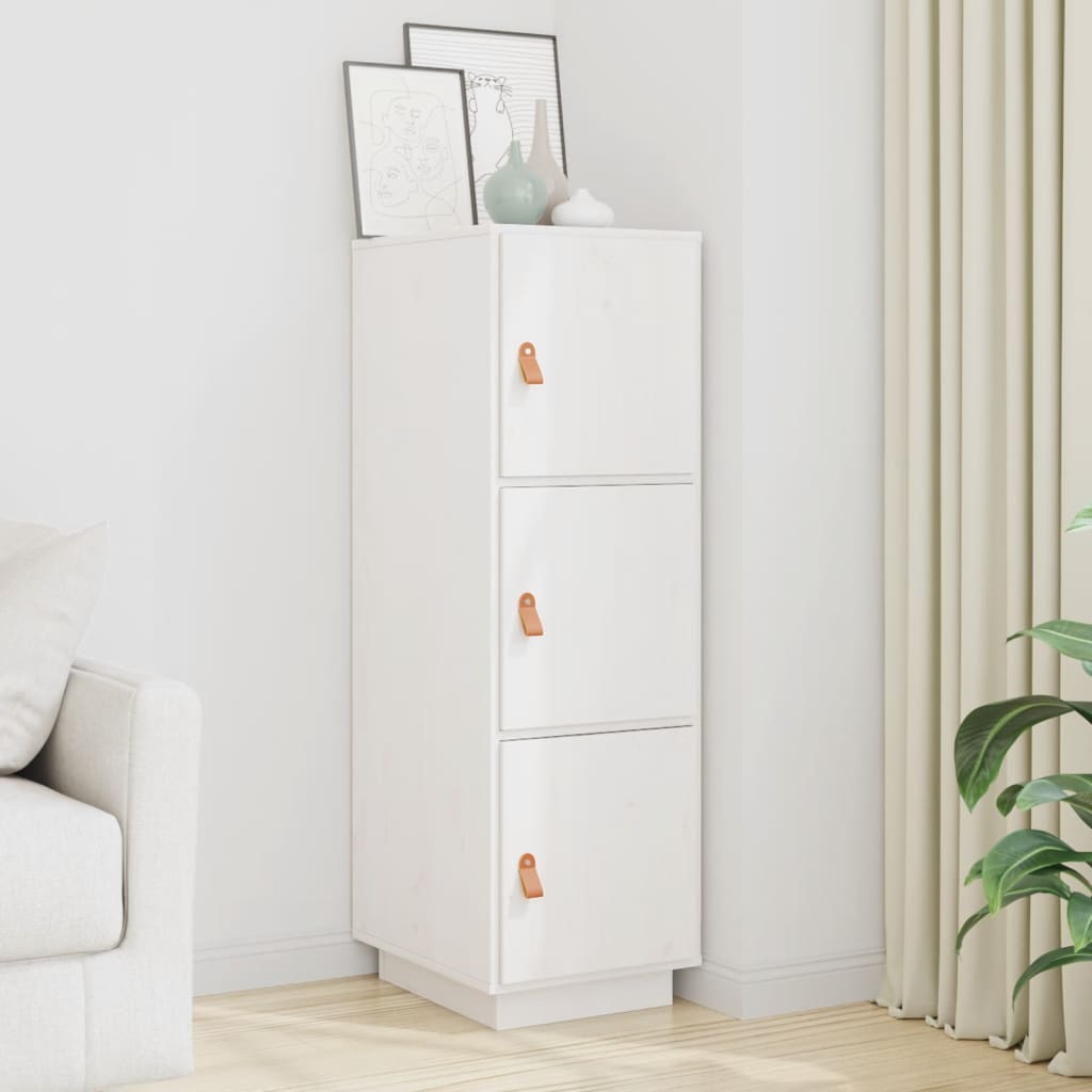 Visoka komoda bijela 34 x 40 x 108,5 cm od masivne borovine