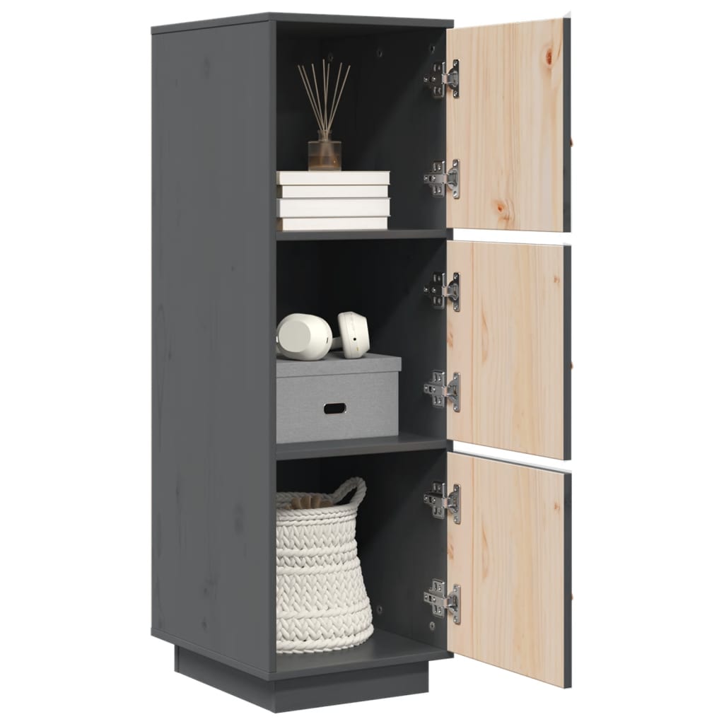 Visoka komoda siva 34 x 40 x 108,5 cm od masivne borovine
