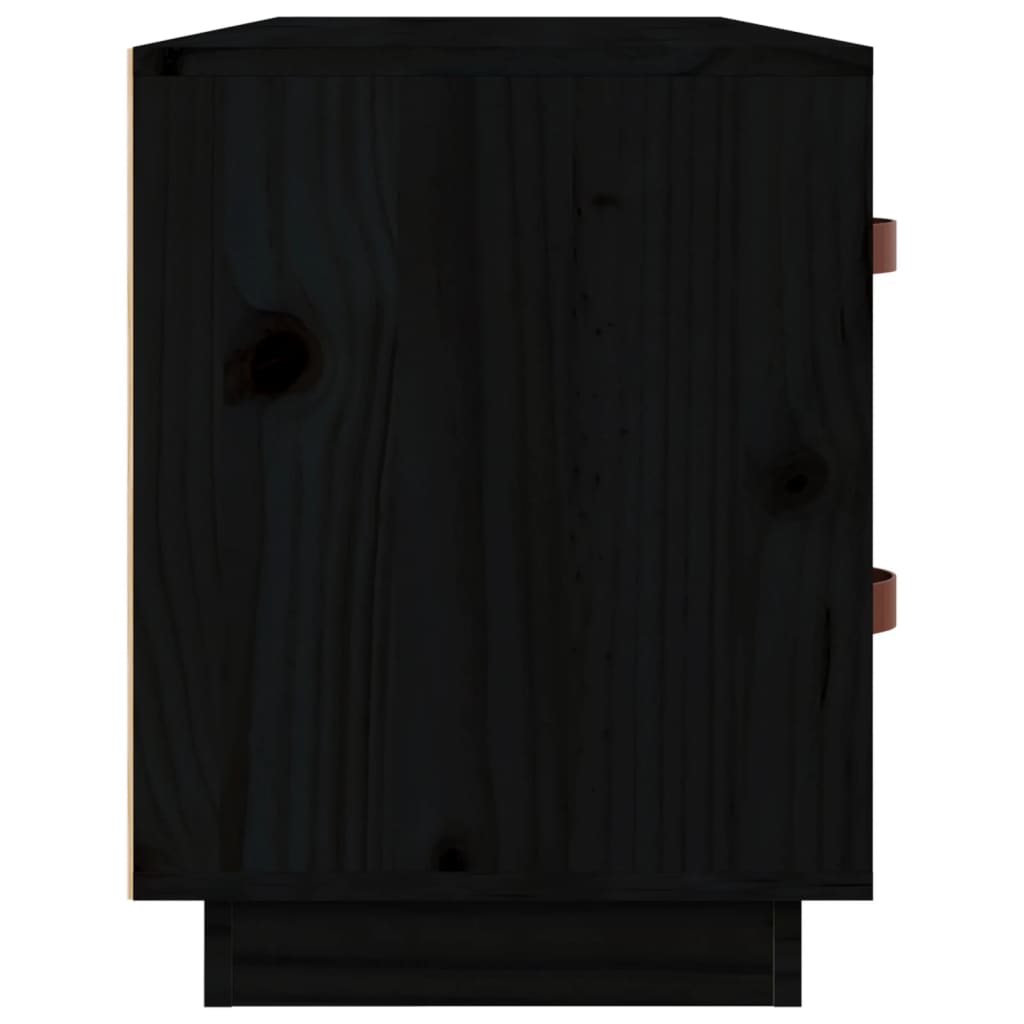 Klupa za cipele crna 100 x 34 x 45 cm od masivne borovine