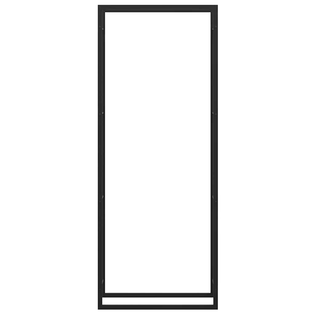 Stalak za drva za ogrjev mat crni 80x28x222 cm čelik