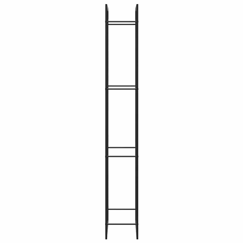 Stalak za drva za ogrjev mat crni 80x28x222 cm čelik